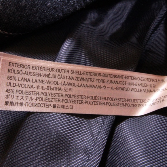 Massimo Dutto Wool Blend Collared Double Button Midi Pea Coat Jacket Gray 10 - Picture 3 of 5